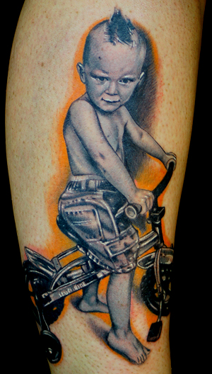 Aric Taylor The Dark Horse - Portrait of Heathers kid on bike